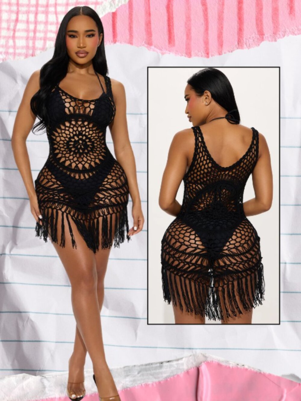 Black Crochet Coverup (NEVER WORN)